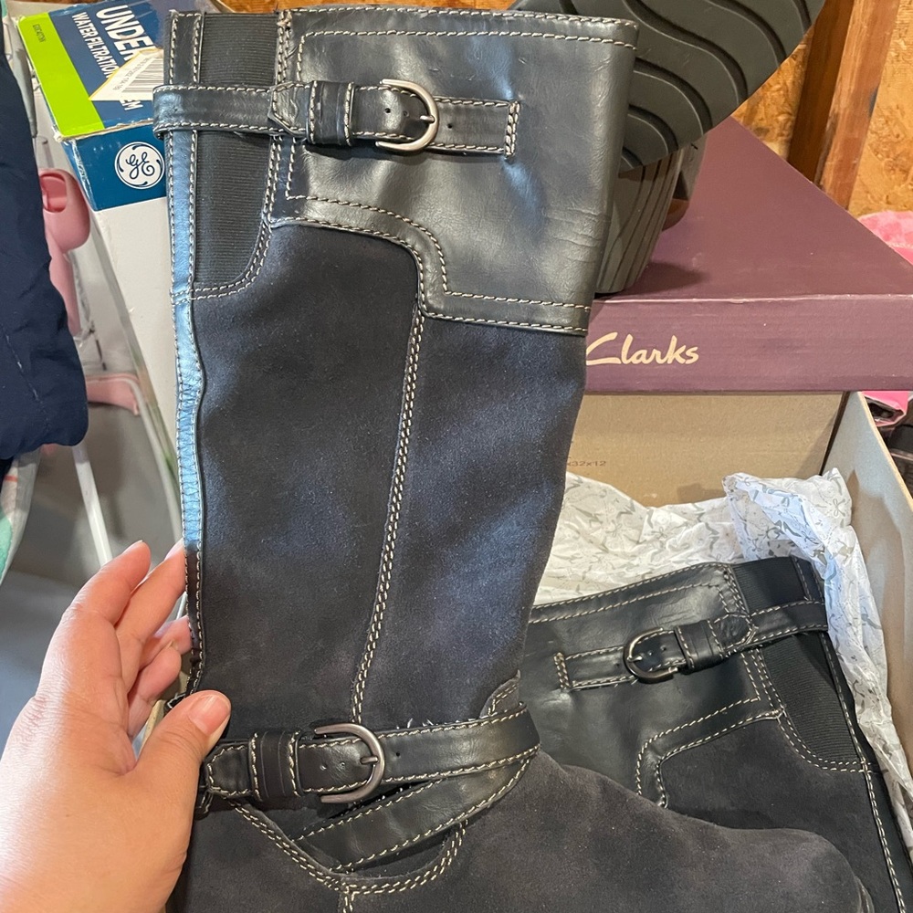 Clarks Black Leather Boots